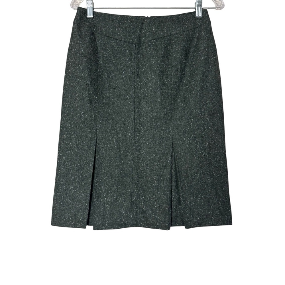 Louben Gray Wool Blend Tweed Skirt
